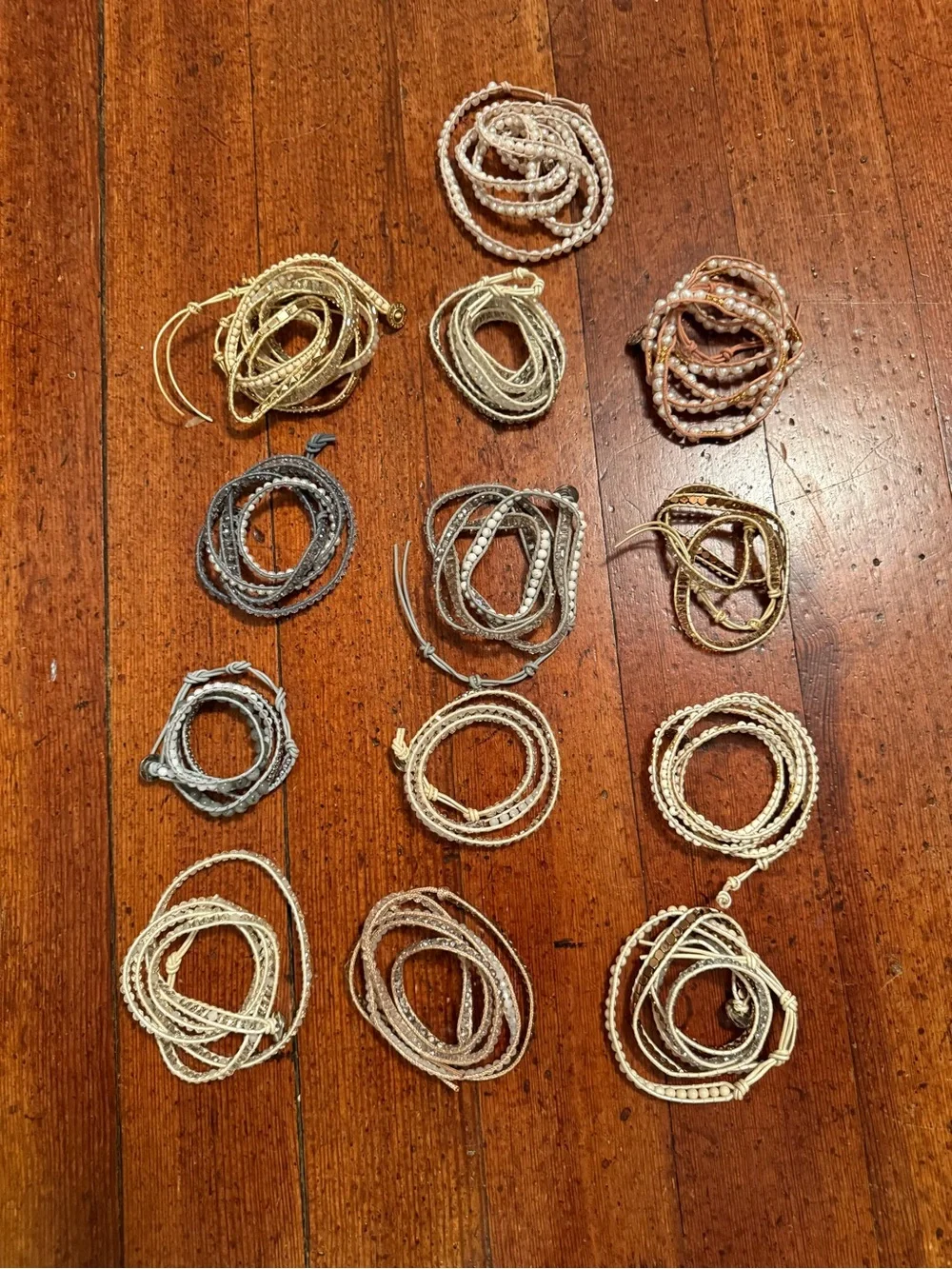 Victoria Emerson Mixed Metallic and Pearl-Tone Wrap Bracelet Lot
